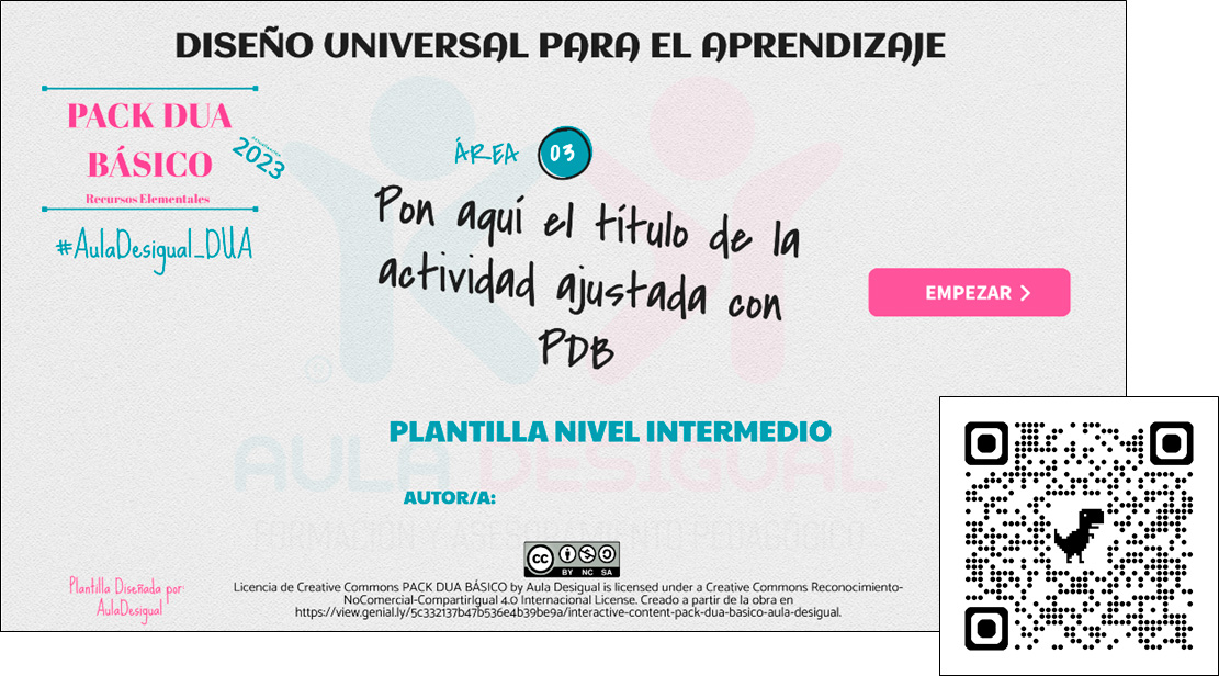 Imagen de una plantilla Genyally y acceso a un QR 