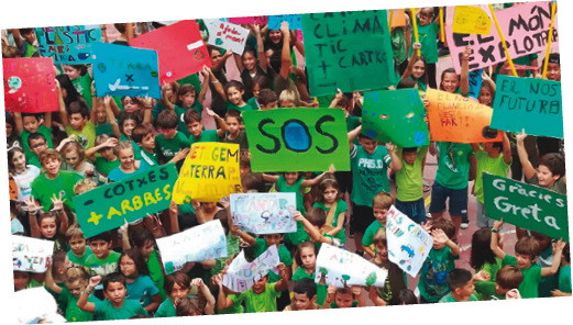 Manifestació de Fridays for Future realitzat amb alumnat de l’escola Ítaca, de Barcelona