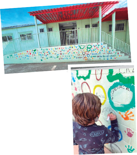 Mural fet per l’alumnat de l’escola per donar l’adéu a l’escola vella